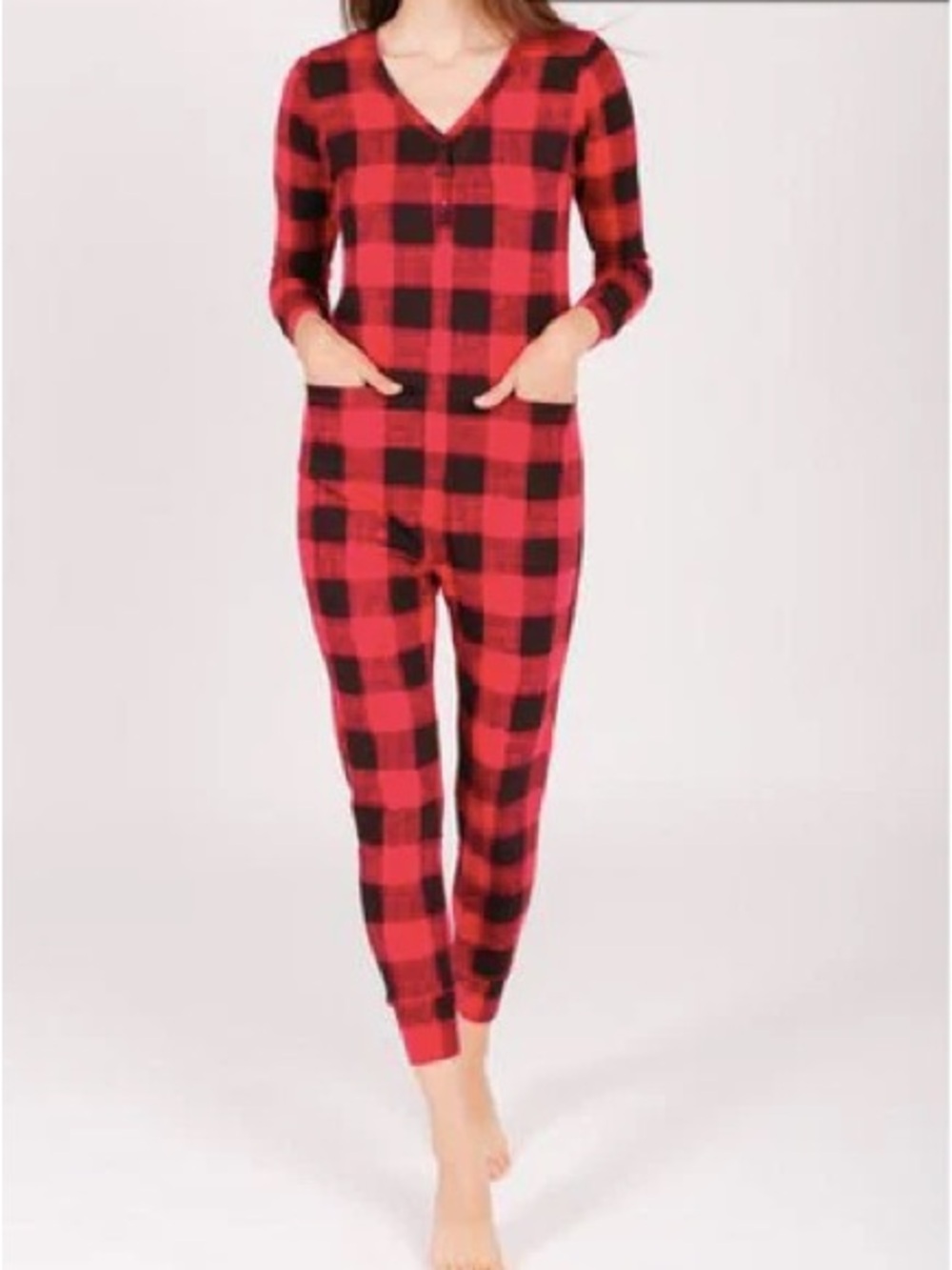 Smash + Tess Red and Black Buffalo Plaid Women's One-Piece Pajama